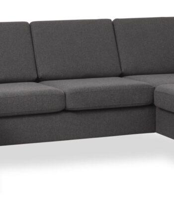 Antracitgrå U-sofa med chaiselong til hyggelige stunder