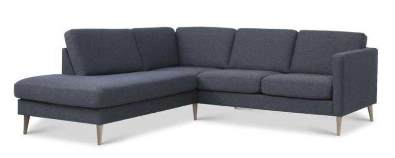 Elegant Blå Sofa med Chaiselong – Stilfuld Komfort til Stuen
