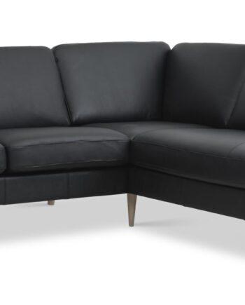 Elegant Sort Sofa med Højre Chaiselong – Tidløs Elegance