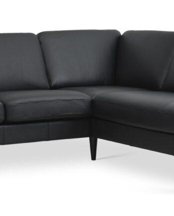 Elegant Sort Lædersofa med Højre Chaiselong - Fantastisk Tilbud!