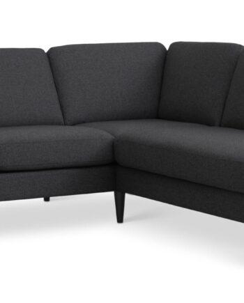 Elegant antracitgrå sofa med chaiselong – fantastisk tilbud!
