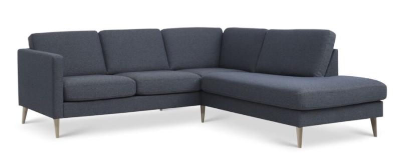 Elegant Blå Sofa med Højre Chaiselong – Fantastisk Tilbud!