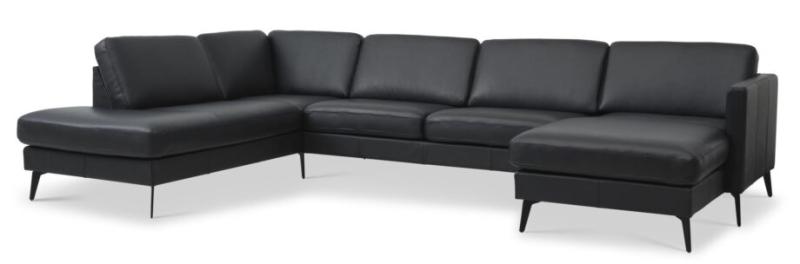 Stilfuld Sort Sofa med Venstre Chaiselong – Udsalg!