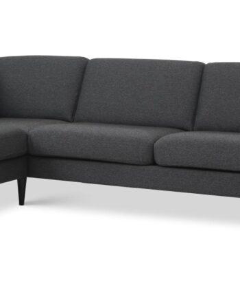 Komfortabel Antracitgrå Sofa med Venstre Chaiselong