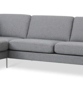 Komfortabel Grå Sofa med Chaiselong - Fantastisk Tilbud!