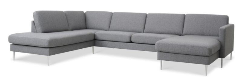 Komfortabel Grå Sofa med Chaiselong - Fantastisk Tilbud!