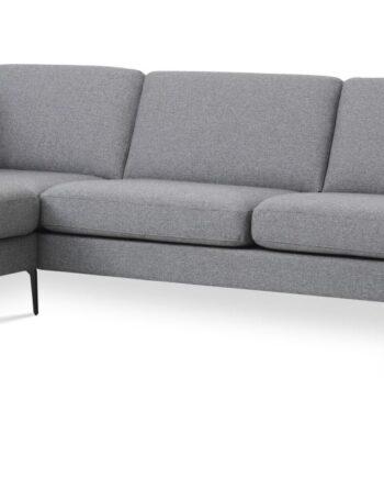Komfortabel grå sofa med venstre chaiselong – Lexpo Living