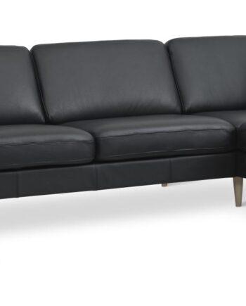 Komfortabel Sort Sofa med Højre Chaiselong – Lexpo Living