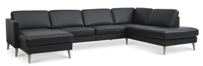 Komfortabel Sort Sofa med Højre Chaiselong – Lexpo Living