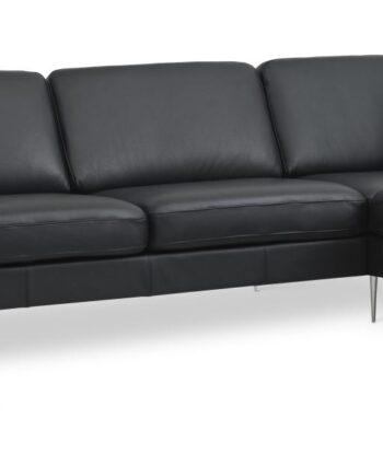 Komfortabel Sort Sofa med Højre Chaiselong – Lexpo Living