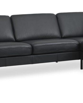 Komfortabel Sort Sofa med Højre Chaiselong – Lexpo Living