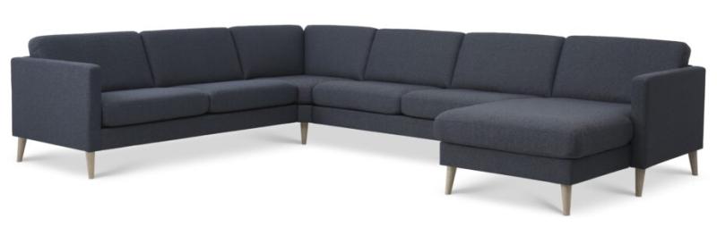 Elegant Blå Sofa i Polyester og Naturtræ – Stilfuld Komfort