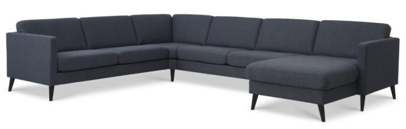 Komfortabel Navy Blå Sofa med Løse Puder – Fantastisk Tilbud!