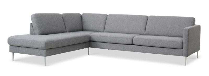 Grå Sofa med Venstre Chaiselong – Tidløs Elegance til Stuen
