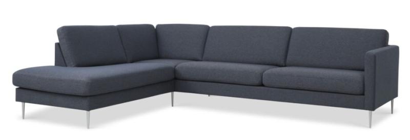 Elegant Blå Sofa med Venstre Chaiselong til Hjemmet