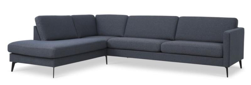 Elegant Blå Sofa med Chaiselong – Stilfuld Stuekomfort