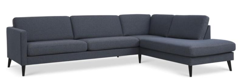Elegant Navy Sofa med Højre Chaiselong - Stilfuld Komfort