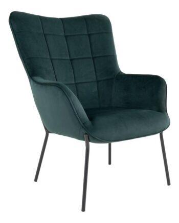 Elegant Mørkegrøn Velour Lænestol – Stilfuld Komfort til Hjemmet