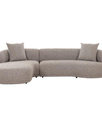 Elegant brun venstrevendt sofa med puder – Stil og komfort