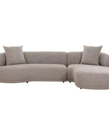 Elegant Højrevendt Brun Sofa med Puder til Stuen