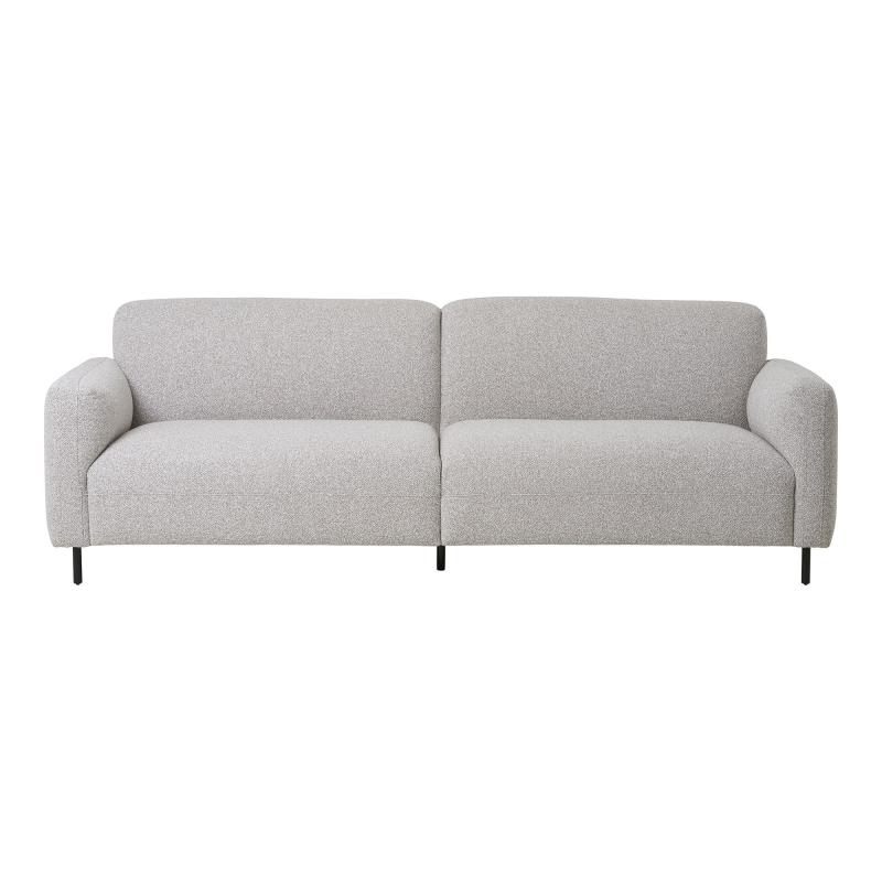 Elegant 3-personers lysegrå bouclé sofa på udsalg