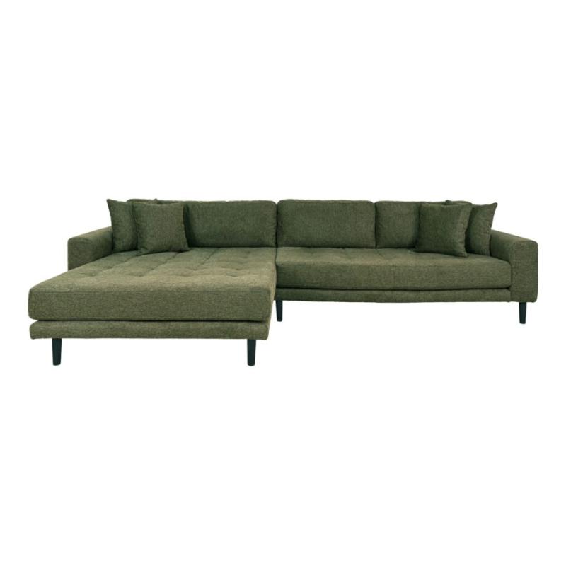 Lido Lounge Sofa - Venstrevendt Olivengrøn med Puder Tilbud