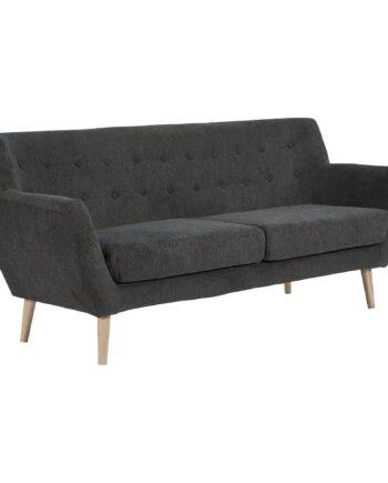 Elegant Mørkegrå 3-Personers Sofa med Træben – Stilfuld!