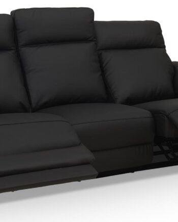 Elegant Selma Sofa i Sort Læder med Elevation – Komfortabel Stil
