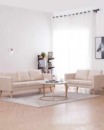 Elegant cremefarvet sofasæt til hyggelige stunder!