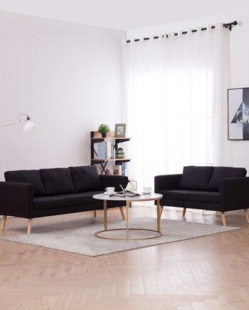 Elegant Sort Sofasæt til Stue og Kontor – Stilfuld Indretning