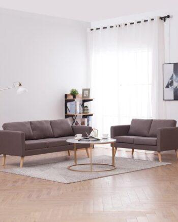 Elegant 2-dele Sofasæt i Grå Brun – Fantastisk Tilbud!