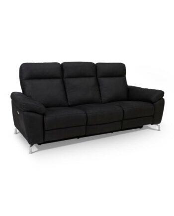 Elegant 2-personers Sofa med Elektrisk Recliner - Sort