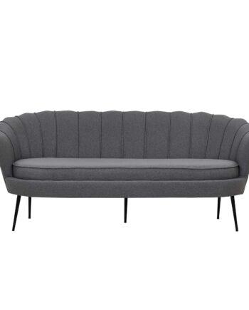 Elegant 3-personers Grå Sofa med Muslingedesign på Udsalg