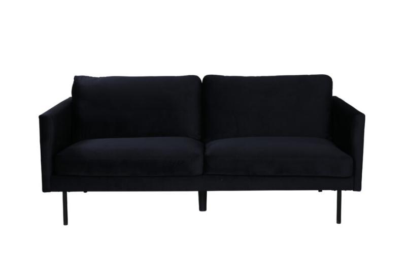 Elegant sort fløjlssofa – luksus til dit hjem!