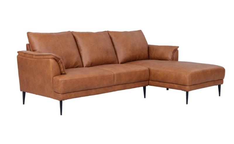 Elegant Jazz Sofa med Chaiselong i Brun Læder - Tilbud!