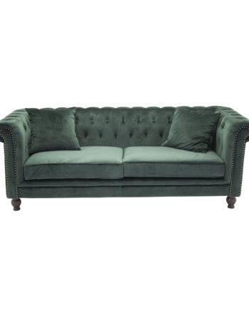 Elegant Grøn Velour Sofa – Stilfuld Komfort til Dit Hjem