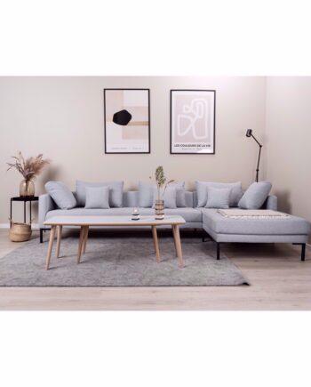 Milla Sofa med Chaiselong i Lysegrå – Elegant Tilbud!