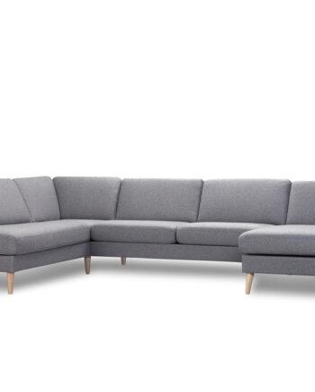 Stilfuld U-Sofa med Chaiselong - Klar til Brug!