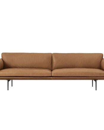 Muuto Outline Sofa 3 Pers. i Cognac Læder - Black Friday Tilbud!
