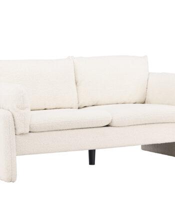 Elegant Hvid Vindel Sofa i Bamsestof – Stil og Komfort!