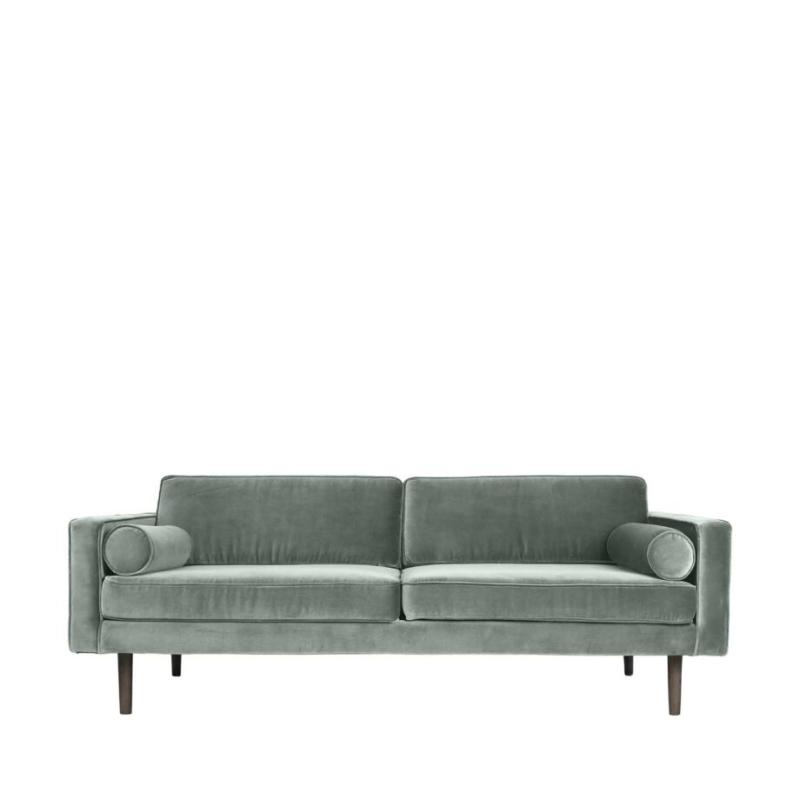 Elegant Grøn Velour Sofa – Nordisk Design fra Broste