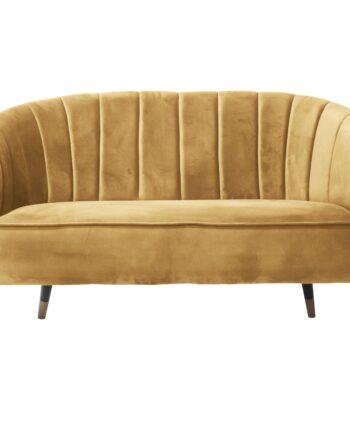 Luksuriøs Gul Velour Sofa til 2 – Elegant Stueindretning