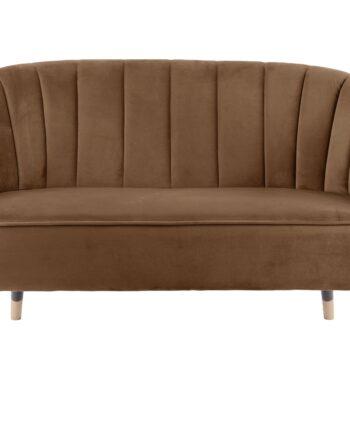Luksuriøs 2-Personers Velour Sofa med Guldben på Udsalg