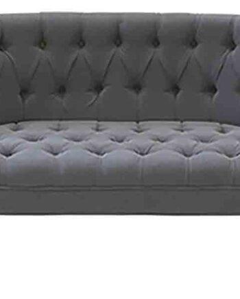 Elegant Fransk Sofa i Grå Hør – Antik Stil og Komfort