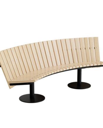 Elegant Buet Cirkum Sofa i Sort med Birk Understel
