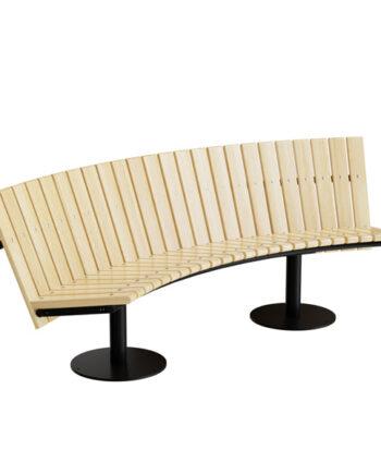 Elegant Buet Sort Sofa med Solid Understel til Indendørsbrug