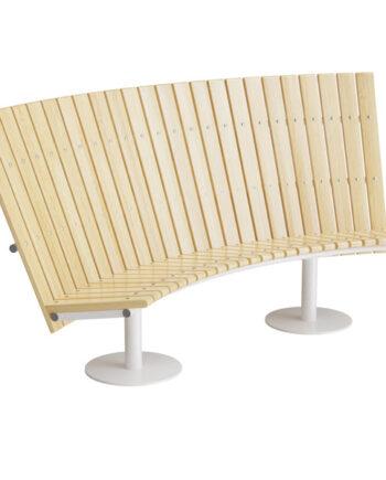 Elegant Buet Hvid Cirkum Sofa med Høj Ryg og Stålunderstel