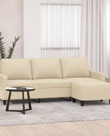 Elegant 3-personers Sofa med Fodskammel – Udsalg!