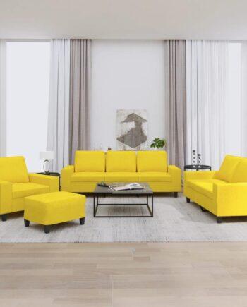 Elegant lysegult sofasæt – Stil og komfort til dit hjem