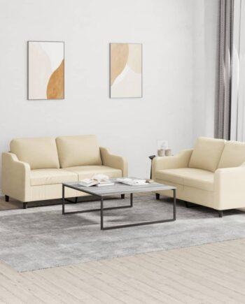 Cremefarvet Sofa med Hynder – Elegant Stuekomforttilbud